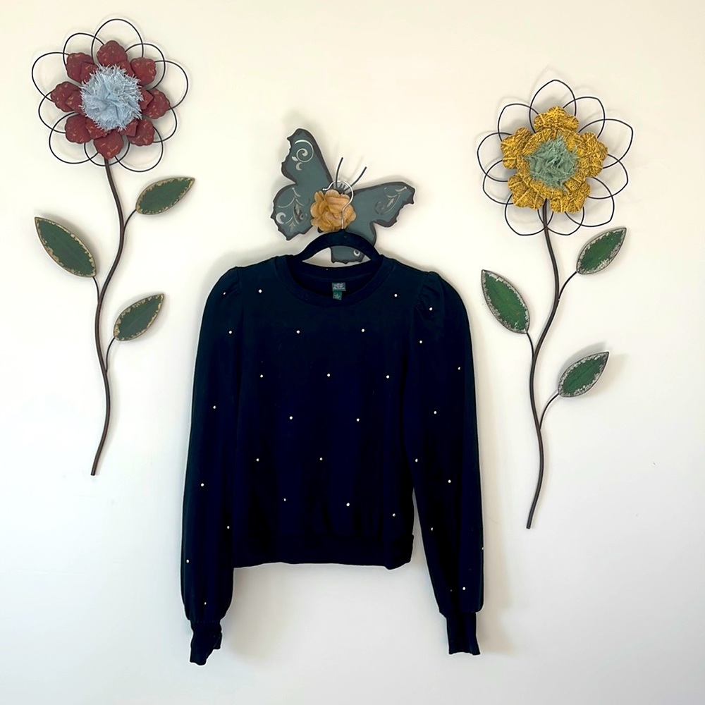 Black rhinestone sweater